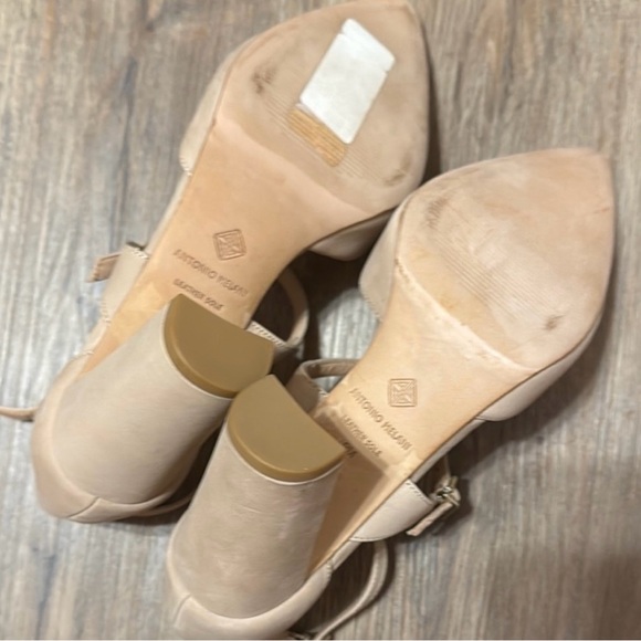 Antonio Melani Nude Ankle Strap Block Heel Pumps 9M - Picture 7 of 12